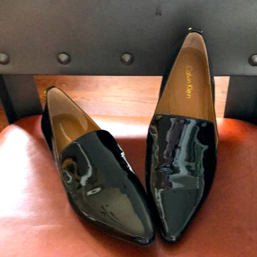 New Calvin Klein patent leather loafer